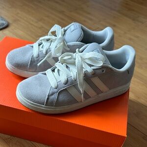 Adidas Kids Gray and White Sneakers